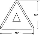 Catarifrangente triangolare da applicare a vite